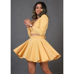 Wrapped Top + Skater Skirt Set