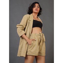 Plaids Blazer Shorts Set!