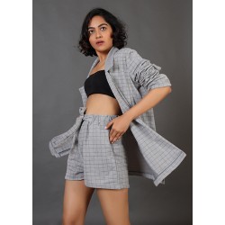 Plaids Blazer Shorts Set!