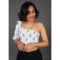 Smocked Cut Out Shoulder Top!