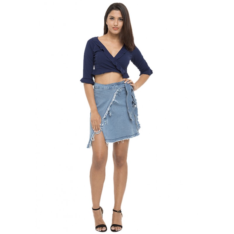 Wrapped And Ripped Denim Skirt!