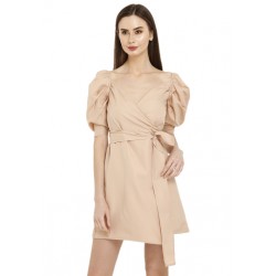 Puff Sleeves Wrapped Dress!