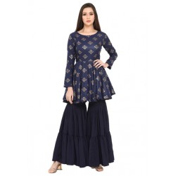 Crackling Peplum Flared Palazzo Set