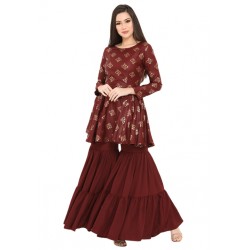 Crackling Peplum Flared Palazzo Set