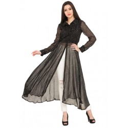 Lurex Striped Slit Top